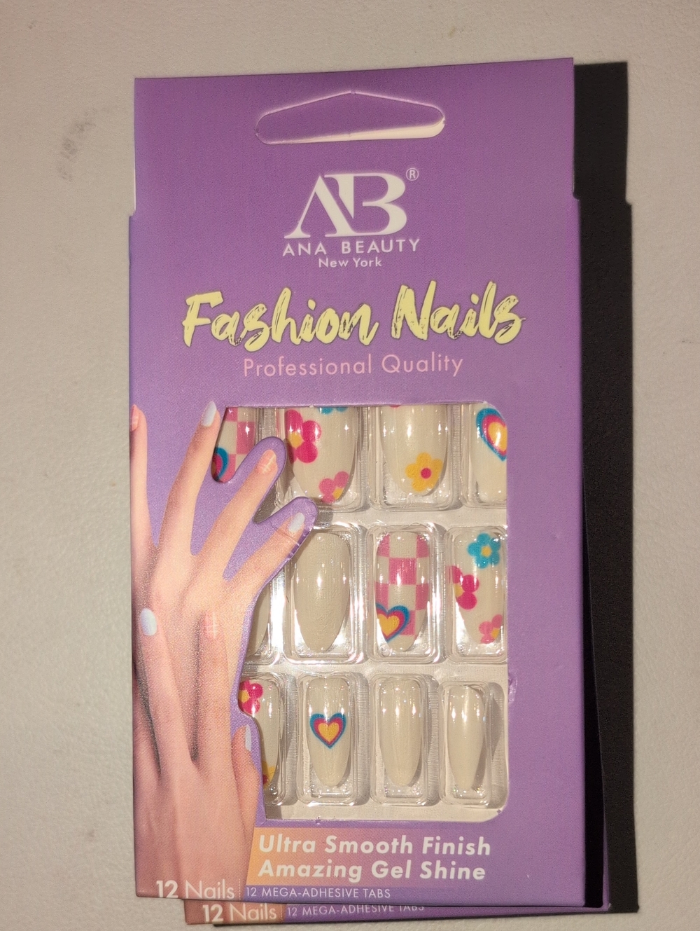 Ana Beauty Fashion Nails Floral Press-On Nails Clear & Pink